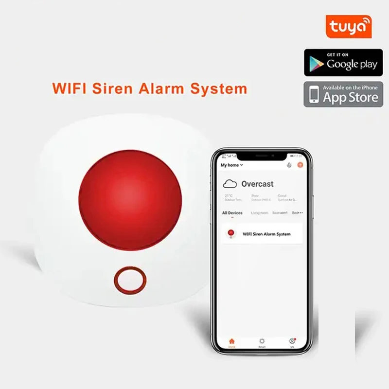 WiFi Sound Light Alarm Siren Strobe Light Sensor Home Alarm Security System 110dB Sound Light Alarm for Tuya Smart Life