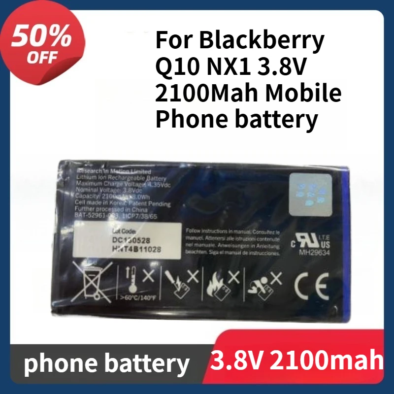 

BAT-52961-003 Replacement Battery for Blackberry Q10 NX1 3.8V 2100Mah Mobile Phone Battery