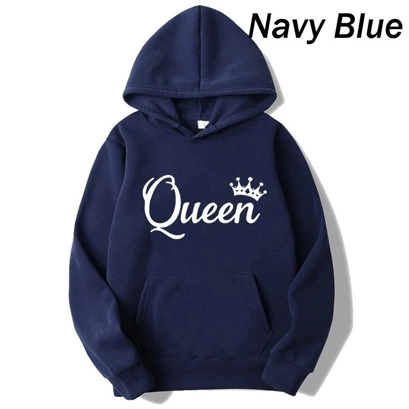 Queen Printed Women's Hoodies Spring Autumn Fashion Hooded Pockets Casual Streetwear Female Sweatshirt S-4XL