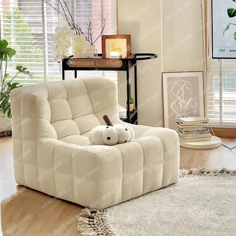 wLazy Sofa Living Room Bedroom Tatami Internet Single Leisure Large Sofa Chair with Footstool Comfortable Living Room Furnitur