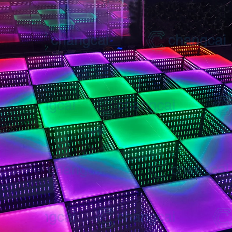 Hot 3D Tempered Glass Wireless Magnetic IP65 Theme Park Wedding Party Rental Event LED Dance Floor