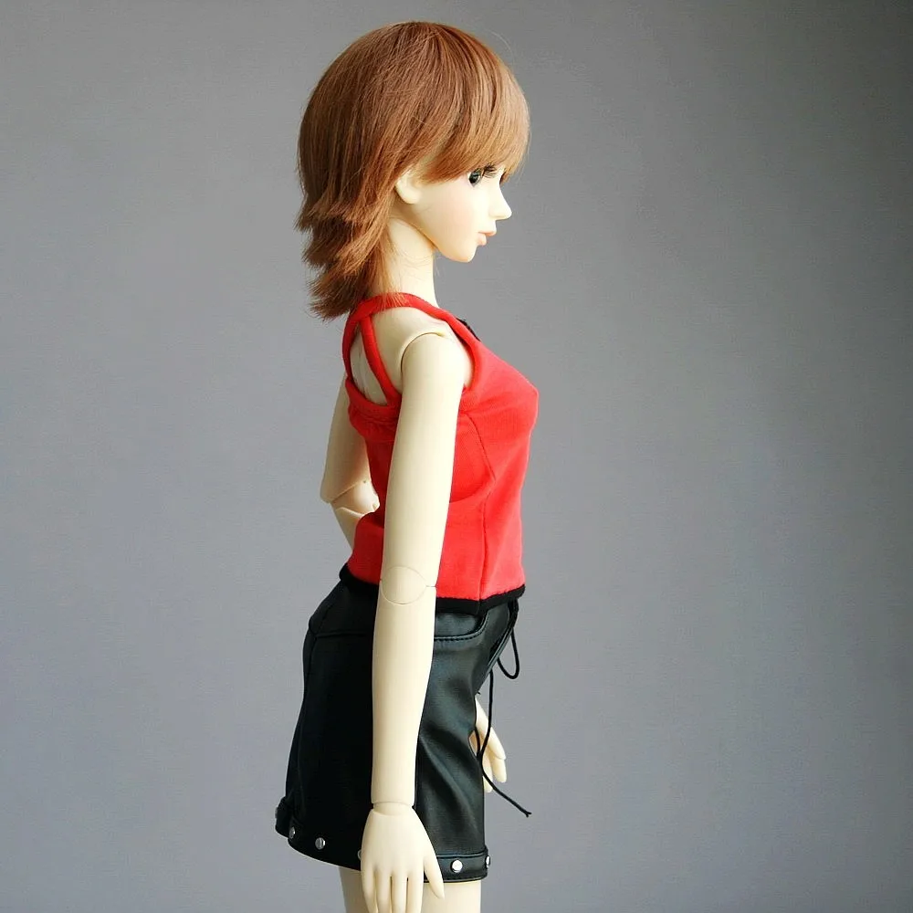 [wamami] 367# 2PCS Red Vest/PU Skirt For 1/4 MSD AOD BJD Dollfie