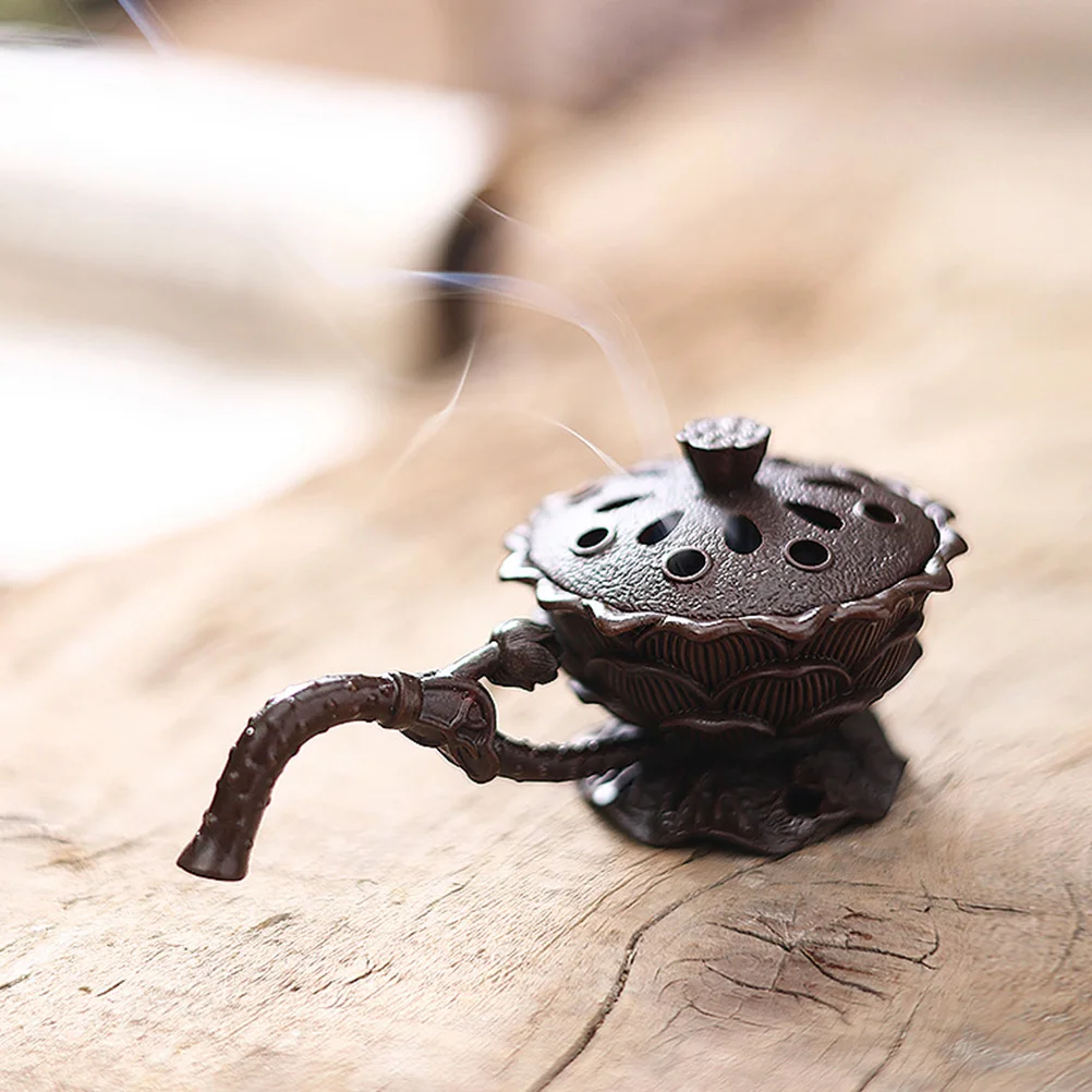 

Metal Agarwood Hand Stove Incense Burner Aroma Diffuser Decorative Censer Daily Use Desktop Zinc Alloy Wear Resistant Compact