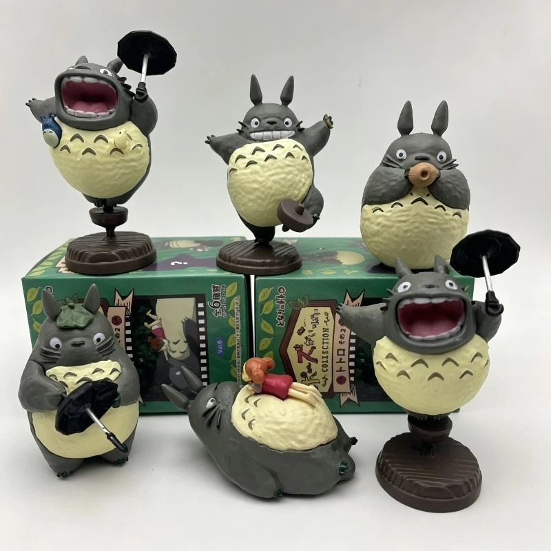 My Neighbor Totoro Anime Character Figure Model Ornament Collectible Painted Toy Statue Desktop Decor Gift for Fans Collection