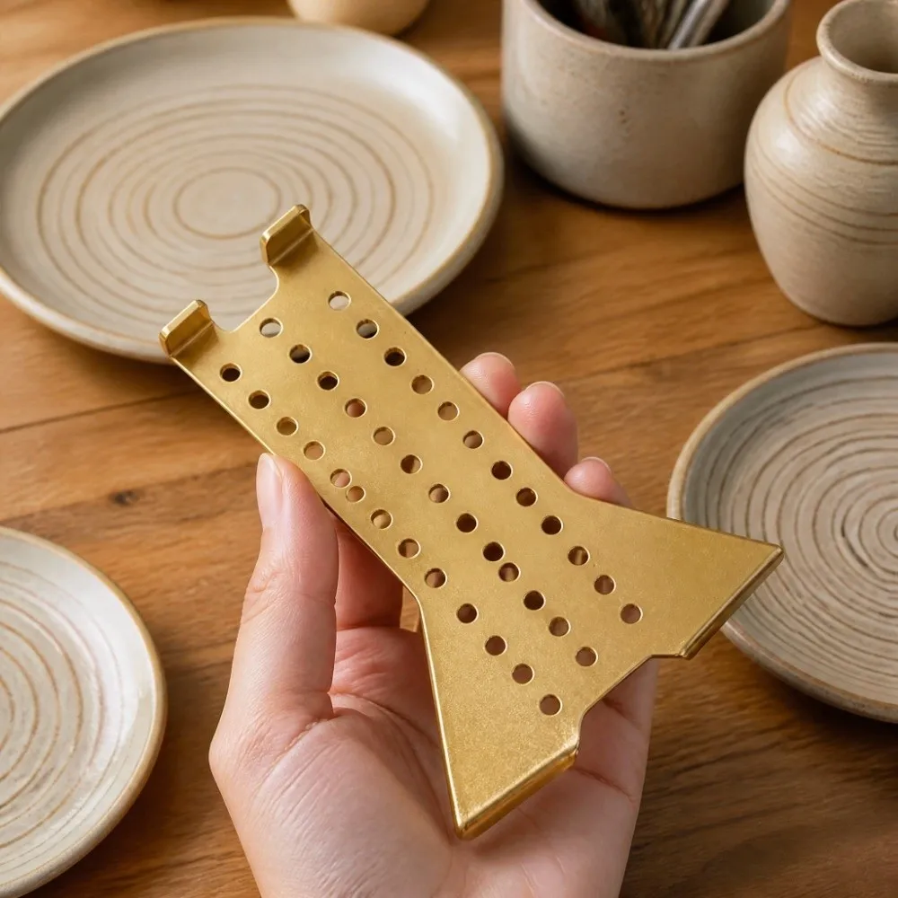 Plastic Border Positioning Guide Gold-Tone Perforated Guide Body Pottery Pattern Sectioning Tool Line Layouts Polishing Edges