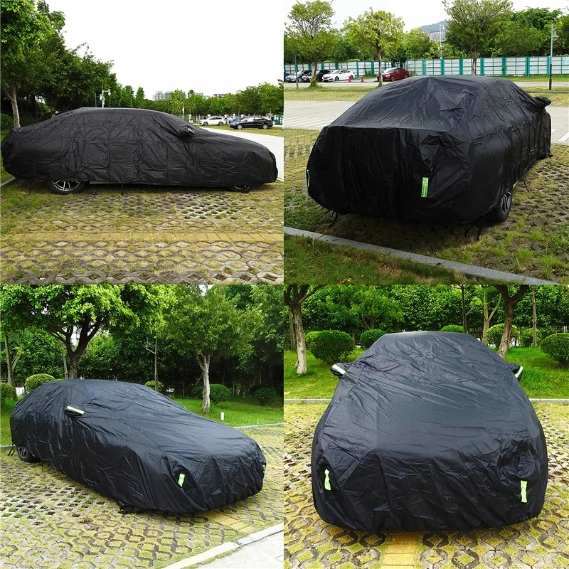 UV & All-Weather Protection Waterproof Sedan Car Cover, With Side Zipper, Resist Sun Rain Snow for Outdoor Car Storage