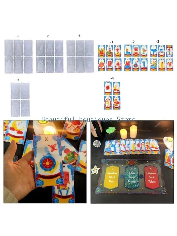 

U4LF DIY карты Таро смола силиконовая форма набор досок для карт эпоксидная форма ручной работы шахматы развлечения инструменты