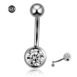 1pcs Belly Button Piercing Rings Titanium Women Double Zircon Navel Piercings Ombligo Sexy Body Jewelry Ear Earring