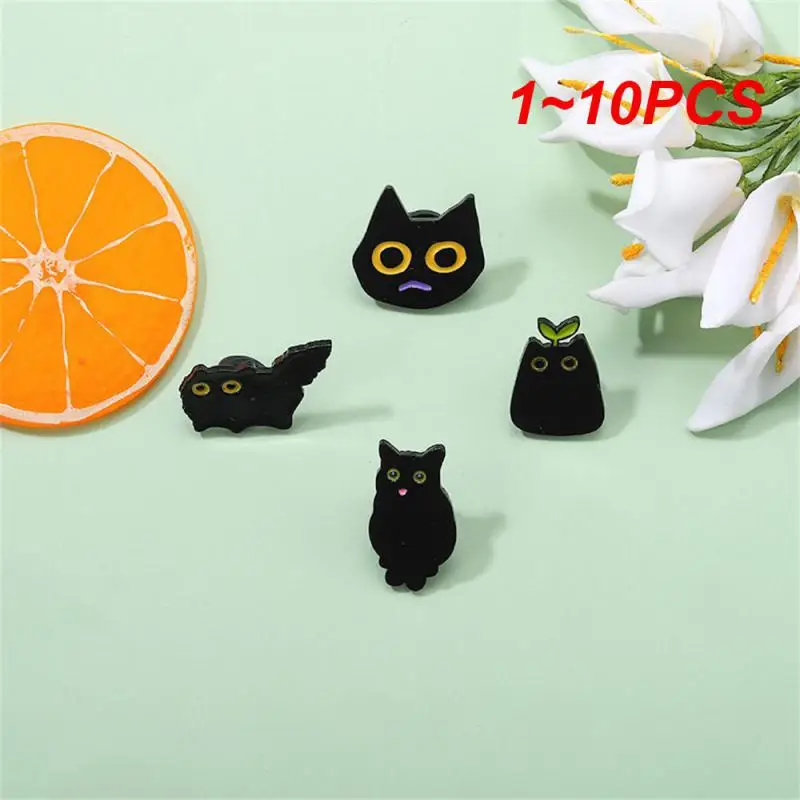 1~10PCS Cartoon Animal Charms for Watch Froggy Black Cat Decorative Stud Charm Jewelry for Iwatch Silicone Strap Watchband