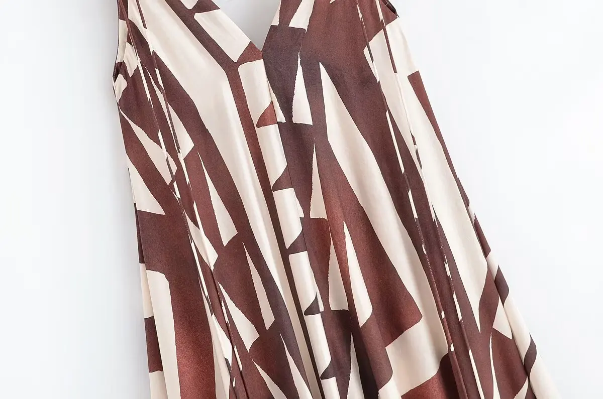 Mode mouwloze maxi-jurk voor dames Boheemse geometrische rugloze vakantie jarreteljurk Lady Chic avondgewaad