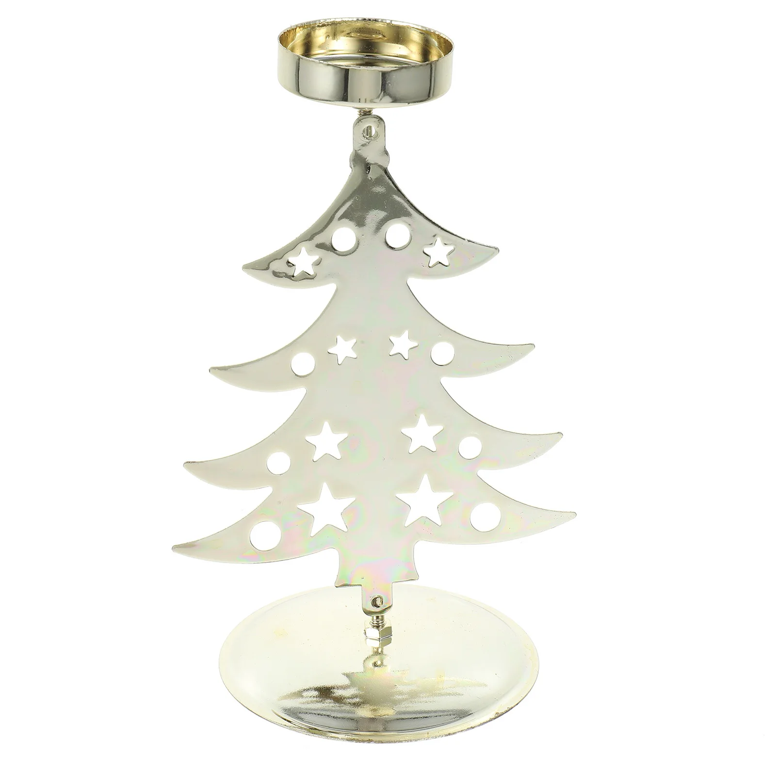 

Metal Holder Christmas Tree Shape Decorative Tealight Stand for Table Centerpiece Xmas Decoration Desktop Ornament