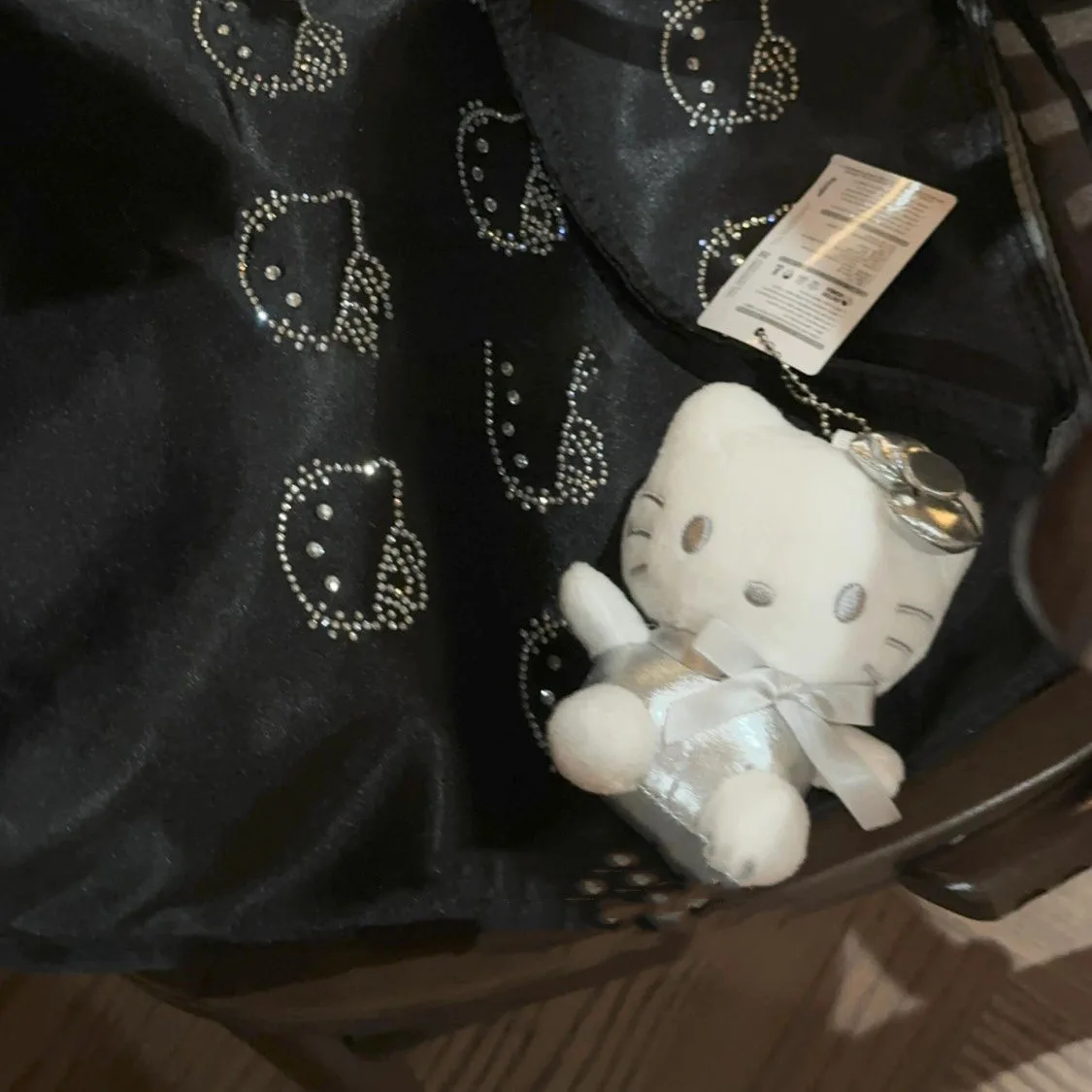 Olá kitty 50th aniversário prata-branco mochila pingente anime menina coração bonito boneca de pelúcia chaveiro presente das meninas