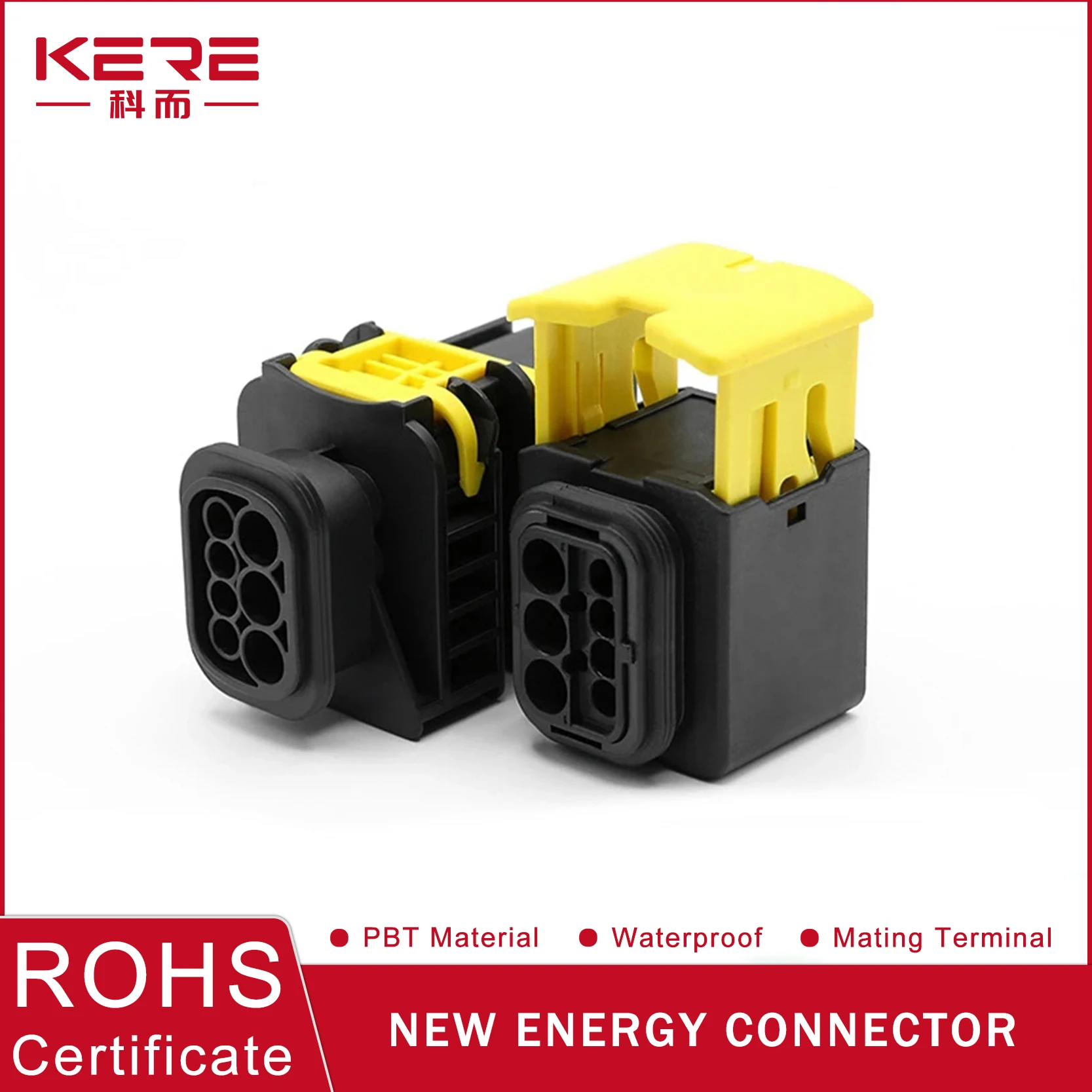 

KERE 5/10sets New Energy Plug Waterproof PBT Matching Terminal 4/6/7/10/12/16/18pin Core Connector 1-1418483-1