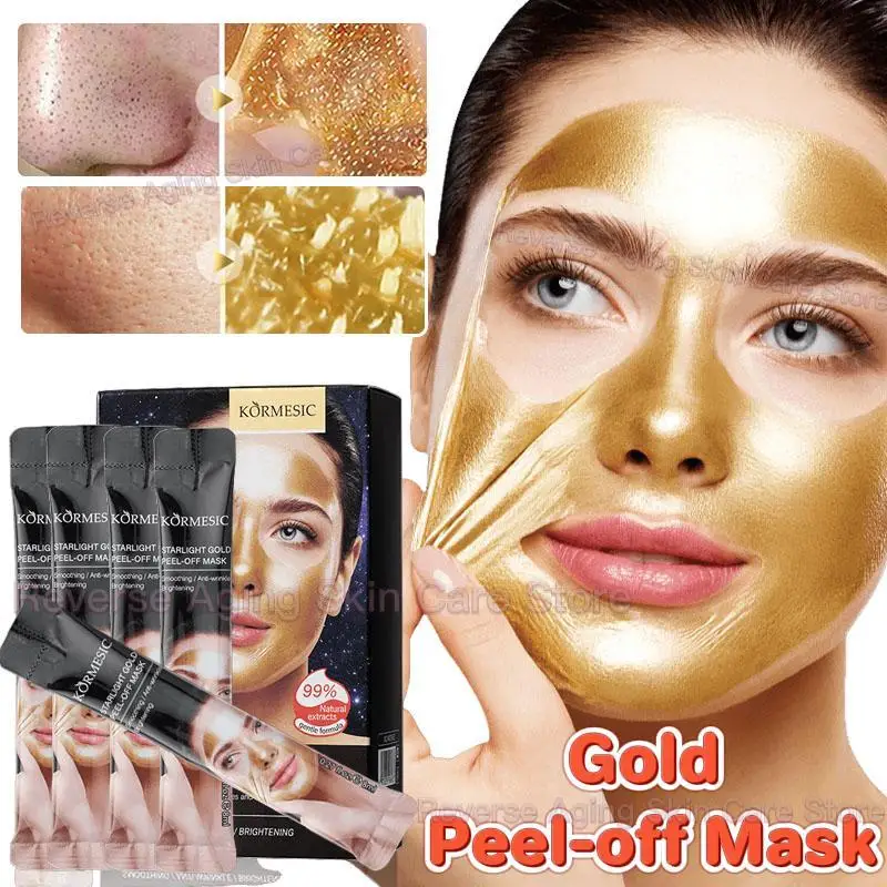 

Gold Peel Off Face Mask Blackhead Removal Deep Cleansing Anti-wrinkle Reduces Fine Lines Improves Dullness & Brightens Skin Care