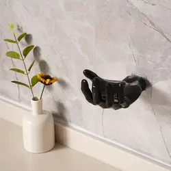 Gancho de suspensión único, de Color sólido colgador de pared, gancho de almacenamiento creativo en forma de mano