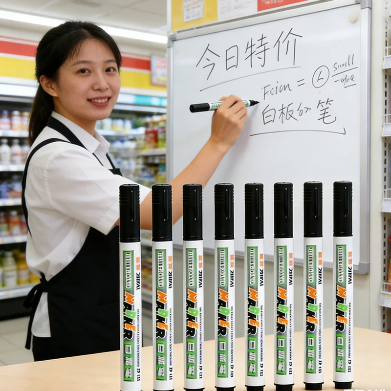 

10 Pcs Blackboard Pen Black Water-based Erasable Whiteboard Pen Drawing Board Pen Writing Board Easy-to-erase Office Supplies