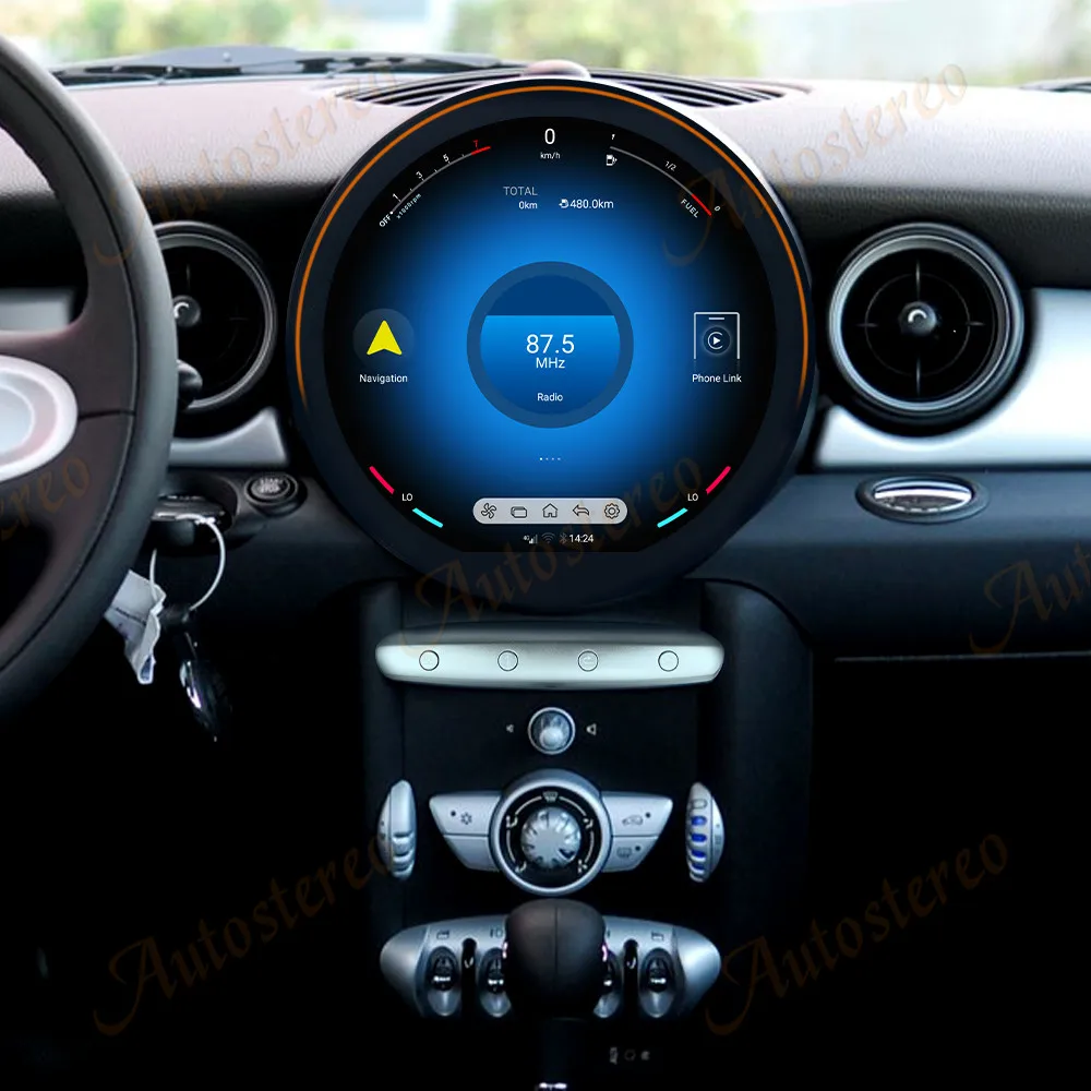 11,8 Zoll Carplay Auto Android 14 für MINI Cooper R56 2007-2010 Auto-Multimediaplayer GPS-Navigation Autoradio Haupteinheit Media