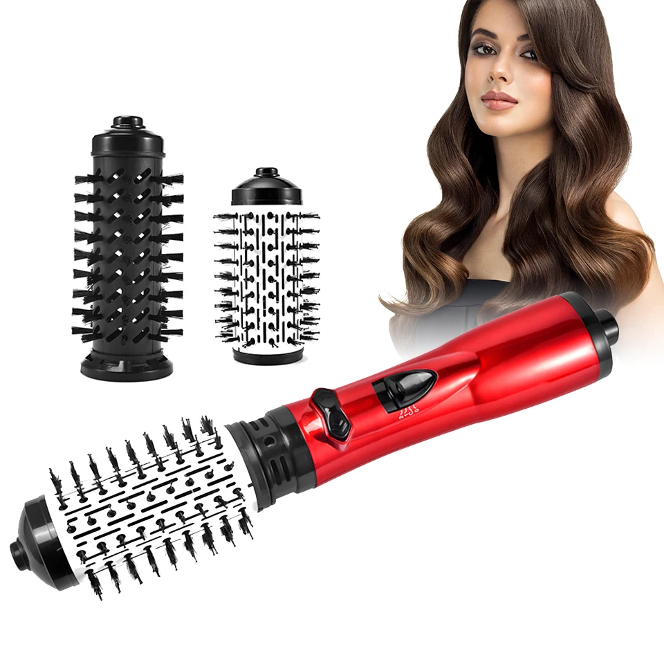 Hair Dryer Brush 2 In 1 Hot Air Spin Brush Curling Straightening Styling Auto-Rotating Ionic Round Blow Dryer Volumizer