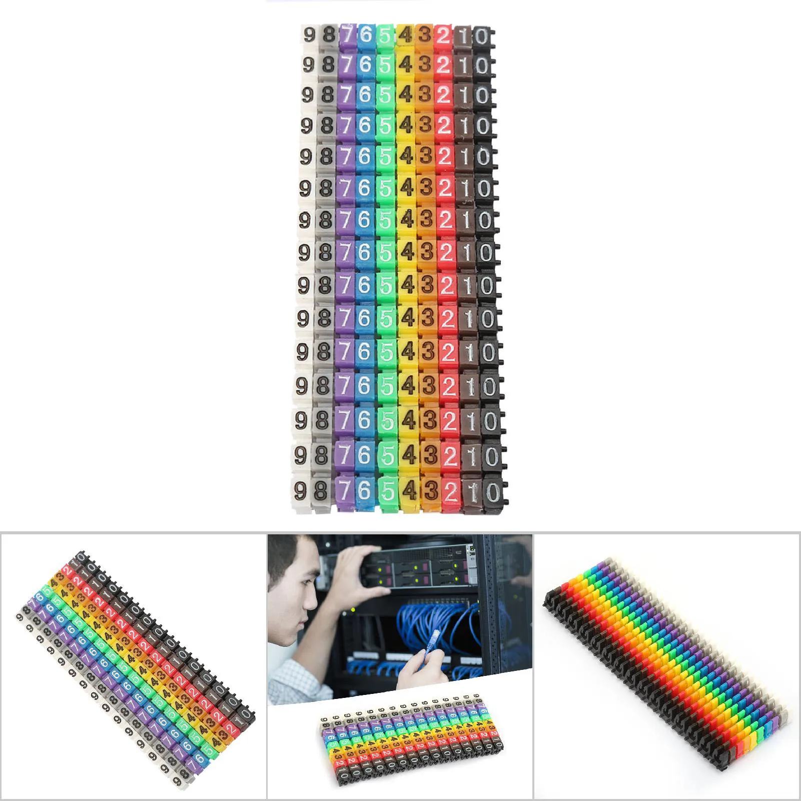 Digital Number Tube Wire Number Label Tube Cable Marker Colorful (150Pcs 1.5mm²)