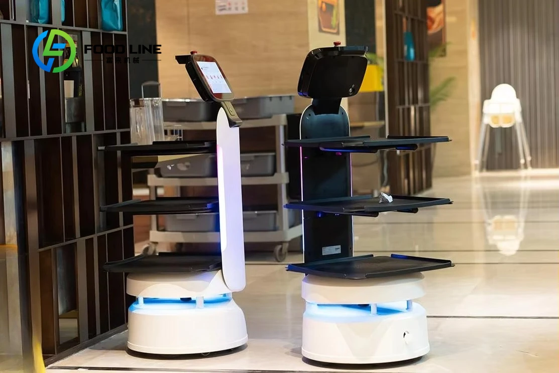 Smart Autonomous Food Delivery Robot Multi Layer Tray Service Robot For Restaurant Cafe Hotel Catering Business Operations