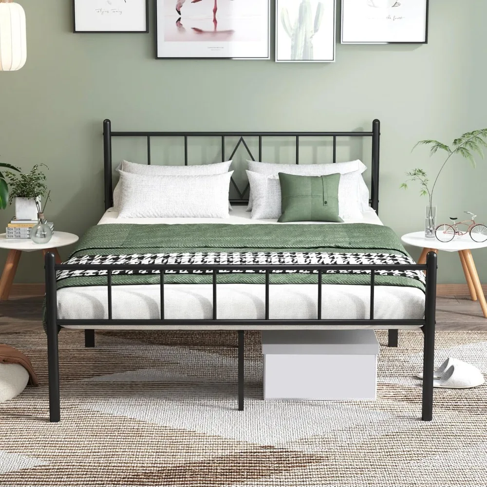 

XMSJ 14 Inch Full Size Bed Frames with Headboard/Footboard, Under Bed Storage, Strong Metal Slats Support, No Box Spring Needed