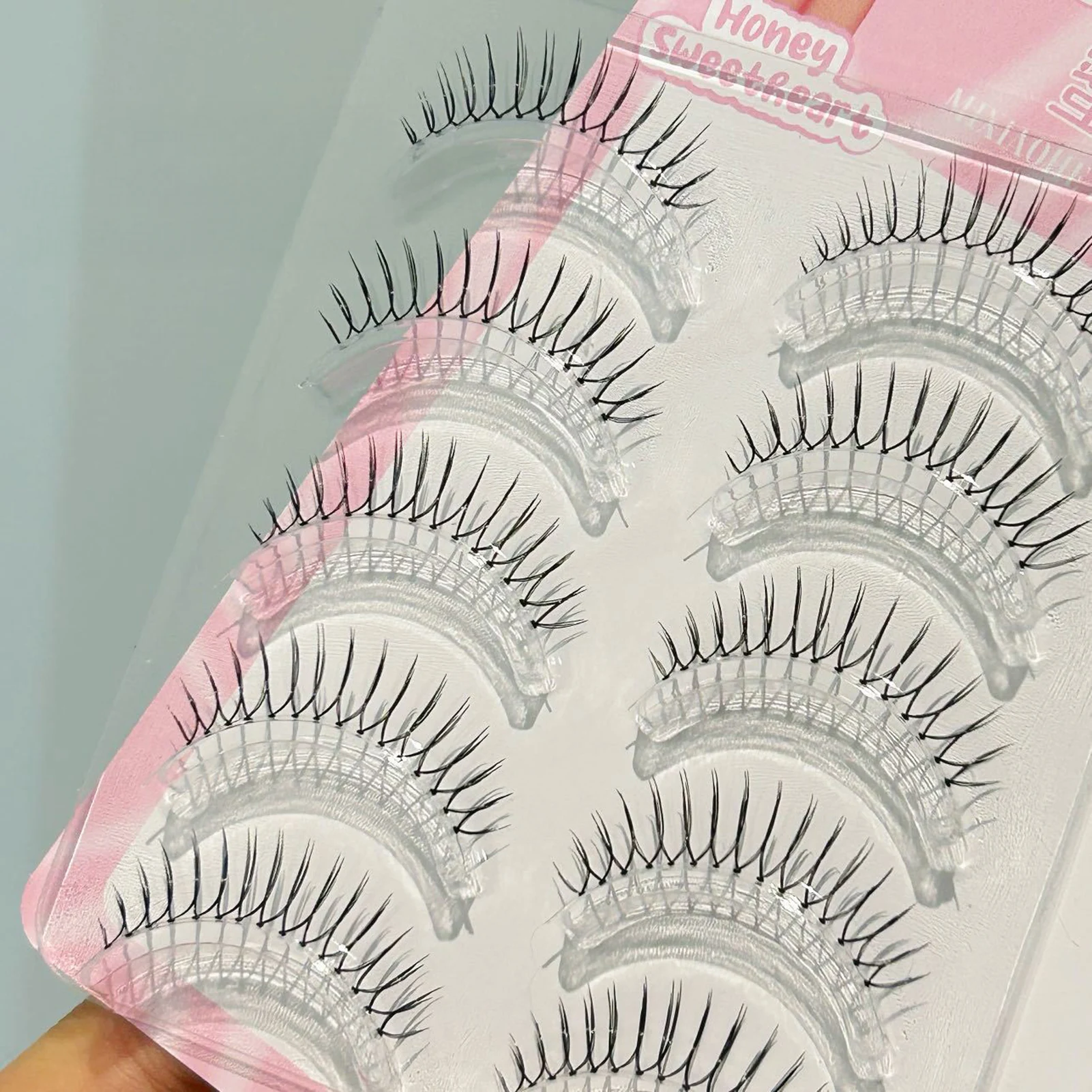 5 paia Ciglia Finte Coreane Naturale Aspetto Sottile Soffici Ciglia Artificiali 10 File Cluster Manga Estensioni Delle Ciglia Strumenti di Trucco