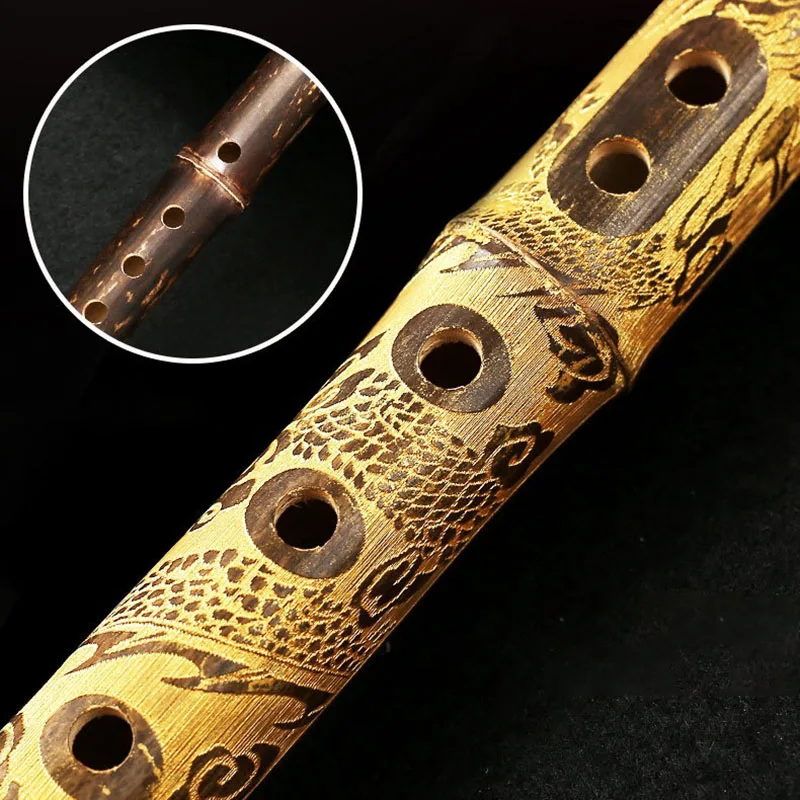 Purple Bamboo Bawu Traditional Vertical Blowing Bawu Adults Children Professional Wind Flutes Detachable Ethnic Music Instrument