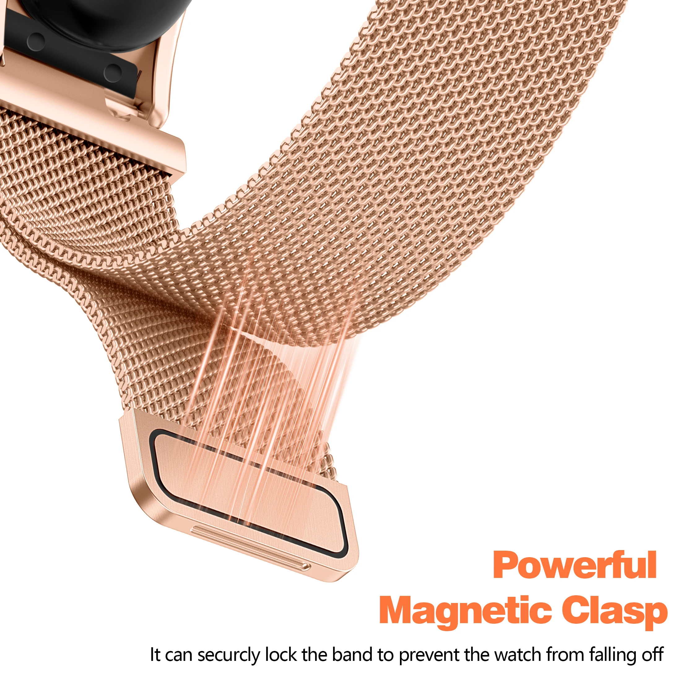 For Fitbit Air Band Milanese Loop Magnetic Stainless Steel Strap Replacement Wristband Women Men Black Silver Gold Rose Gold