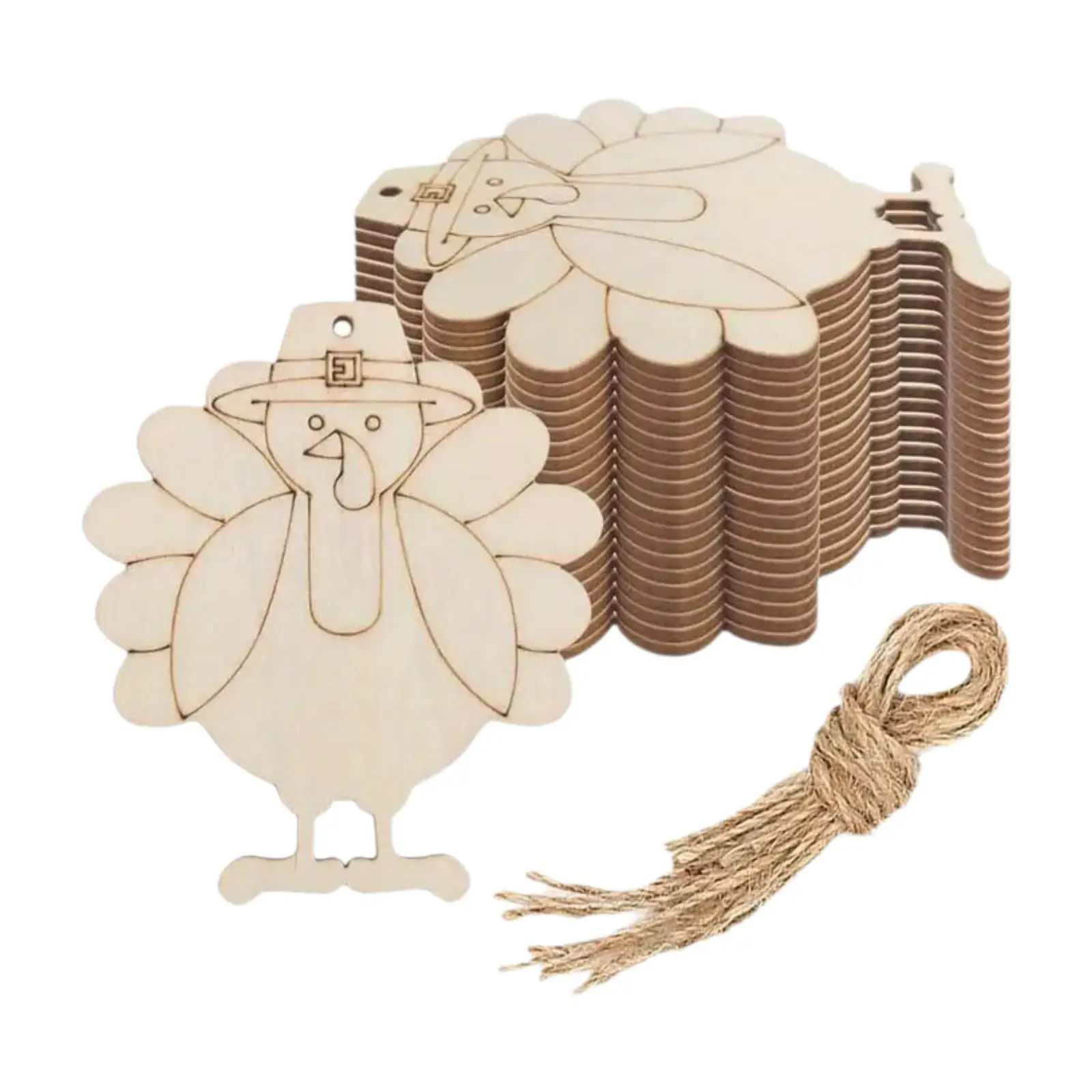 

20 Pieces Unfinished Hanging Wood Sign Blank for Writing Kids Painting