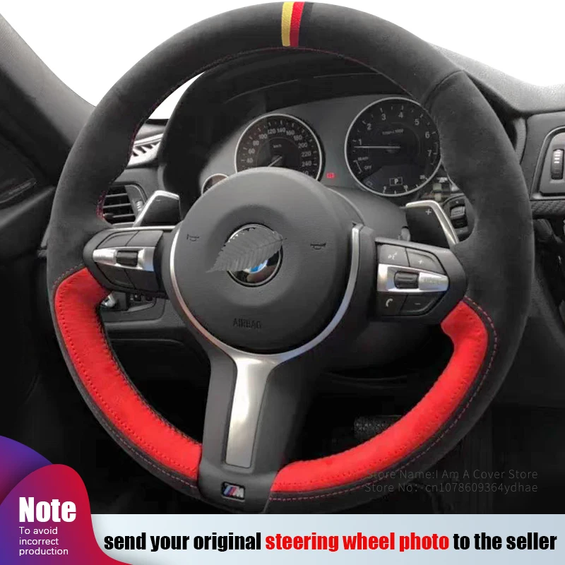 Car Steering Wheel Cover Alcantara Suede Leather For BMW M Sport 1 Series F20 M135i M140i M235i M240i X1 F21 F48 X2 F39 X3 F25