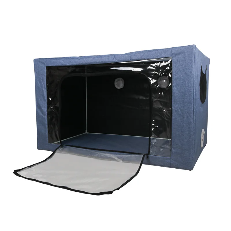 Nebulizador para mascotas, caja de oxígeno, cámara de respiración transparente plegable, tratamiento respiratorio para la tos de perros y gatos, secador de ducha, cuidado de la salud