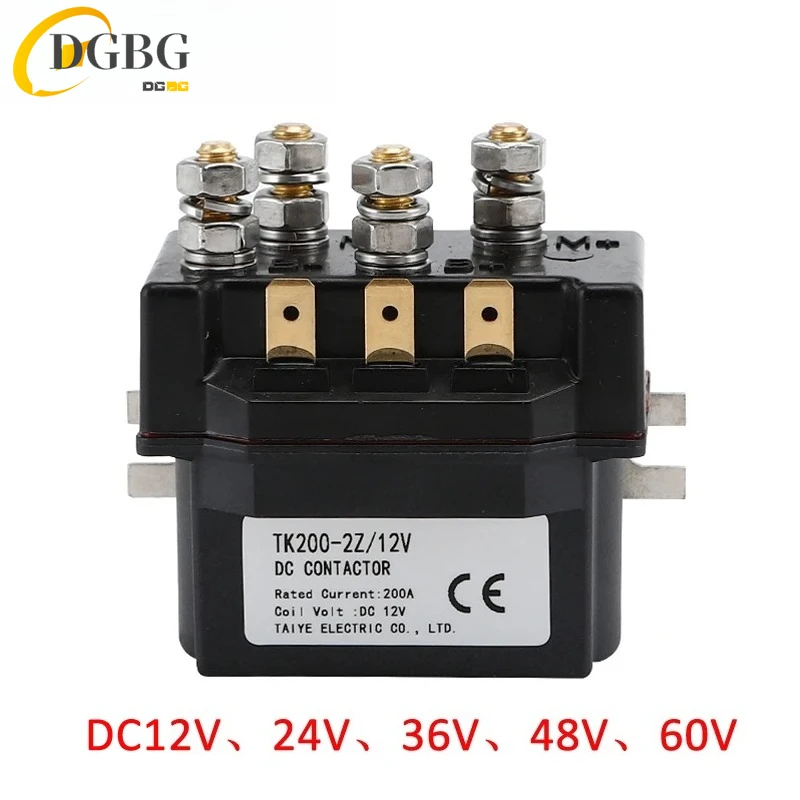 DC 2 Phase Magnetic Intermittently Contactor 200A 12/24/36/48/60VDC TK200-2Z for Automobile Winch Electric Winch