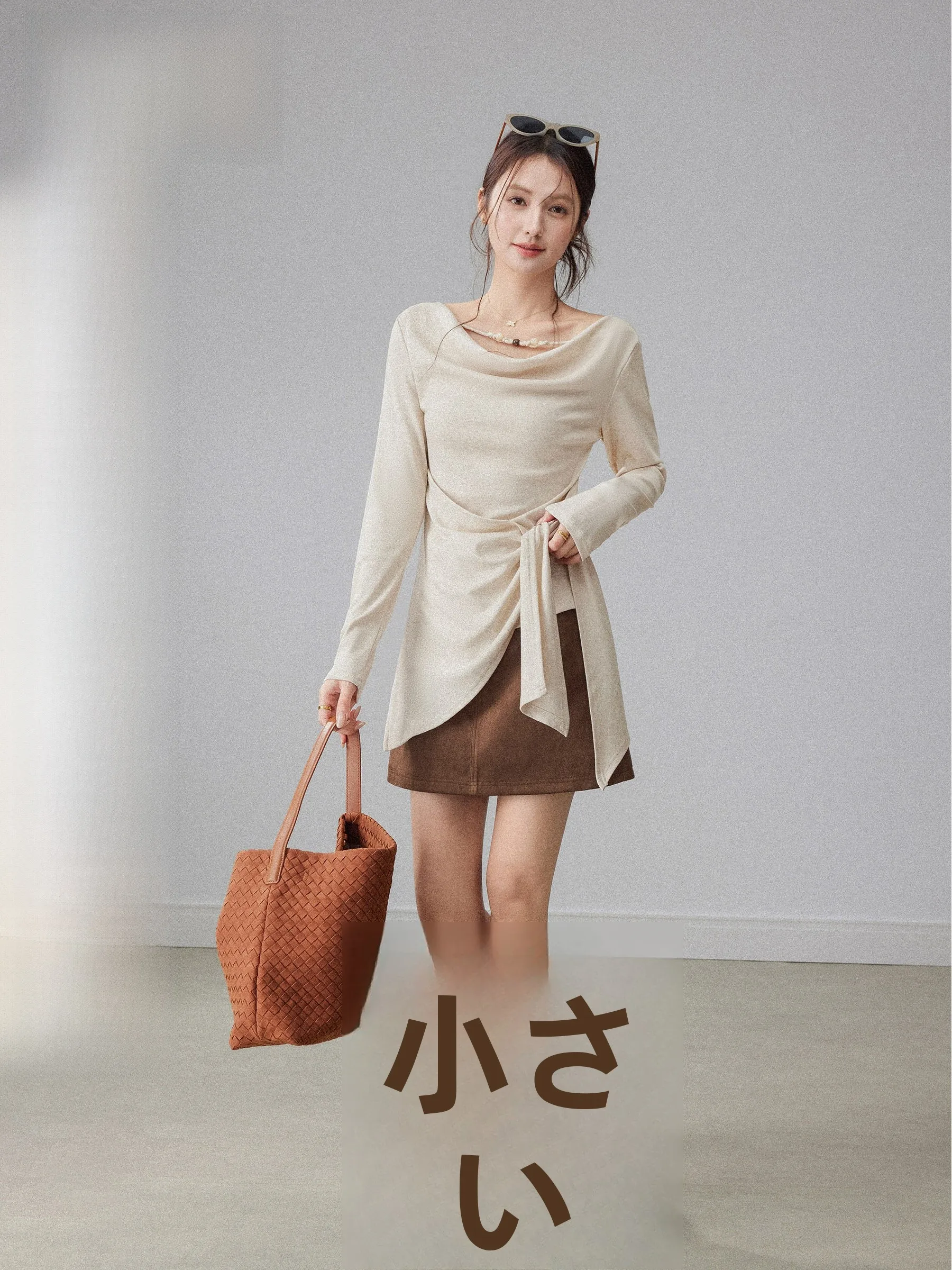 

Ele Asymmetrical Long Sve T-irt Women's Early Spring 2026 New Design Casual Sle Comfortable Breathable Skin-friendly