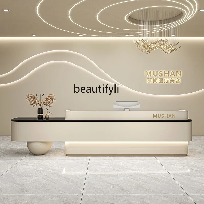 Beauty Salon Cashier Desk Paint Clothing Store Dance Training Institution Medical Beauty Clinic Company Reception Desk