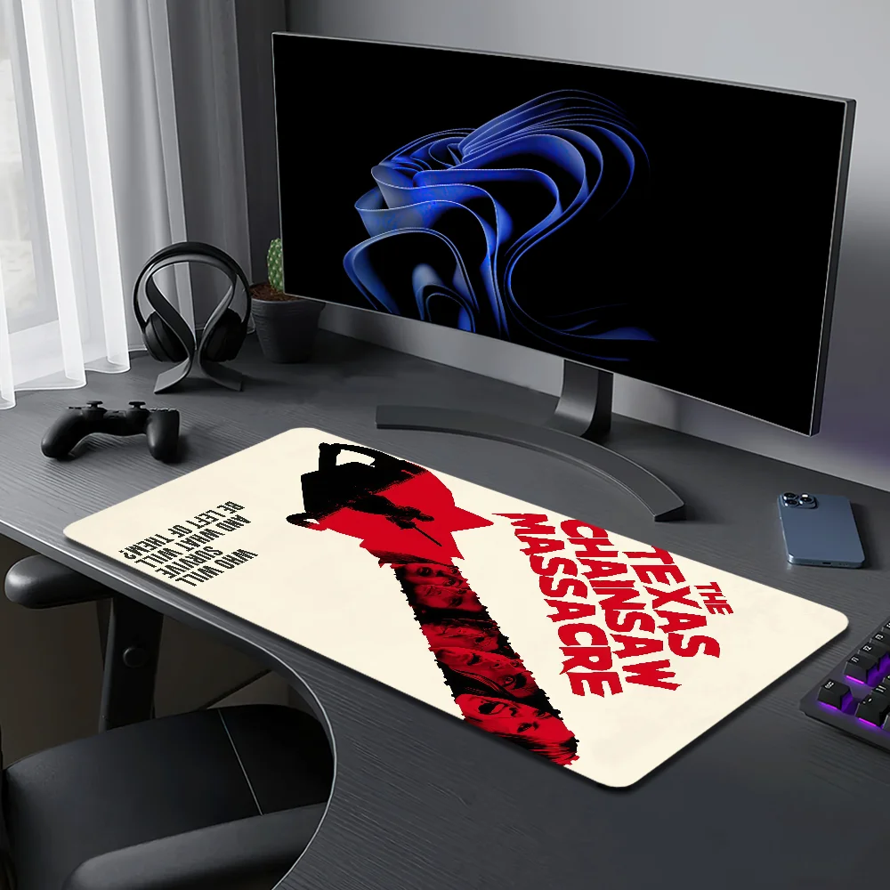 Movie Fear The T-Texas Chain Saw Massacre Mouse Pad Large Desk Mat Keyboard Ergonomic Office Rubber Game PC Non-slip Anti-fray H