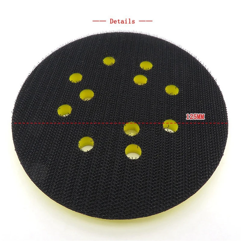 5 Inch 125Mm 8 Holes Backing Pad Hook & Loop Sanding Pads For Fits Air Sander Power Sander Polisher Tools