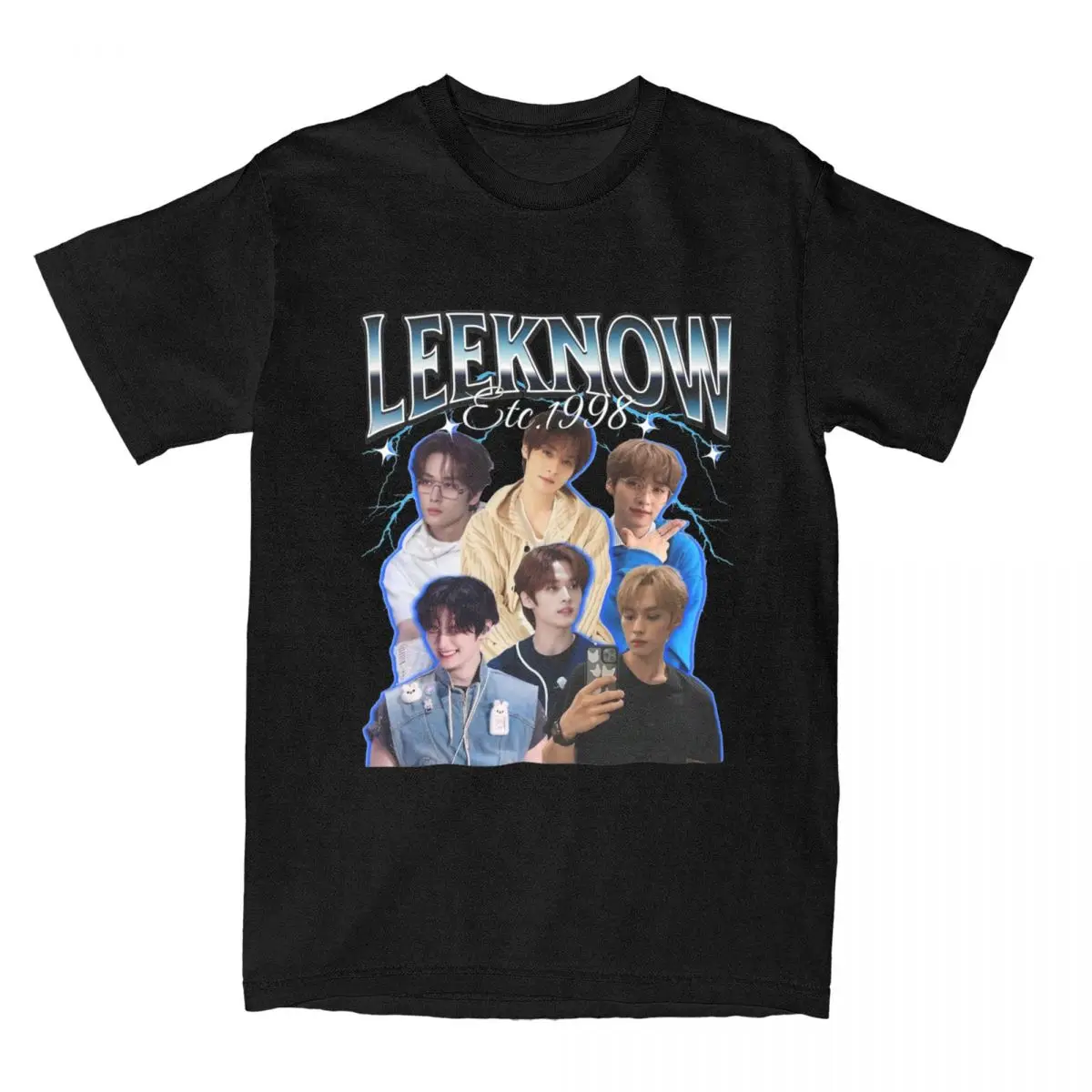 Man T-Shirt Lee Know Korean Kpop Singer T Shirts Harajuku Musician Summer Tee Shirt Aesthetic Casual 100% Cotton Tops Gift