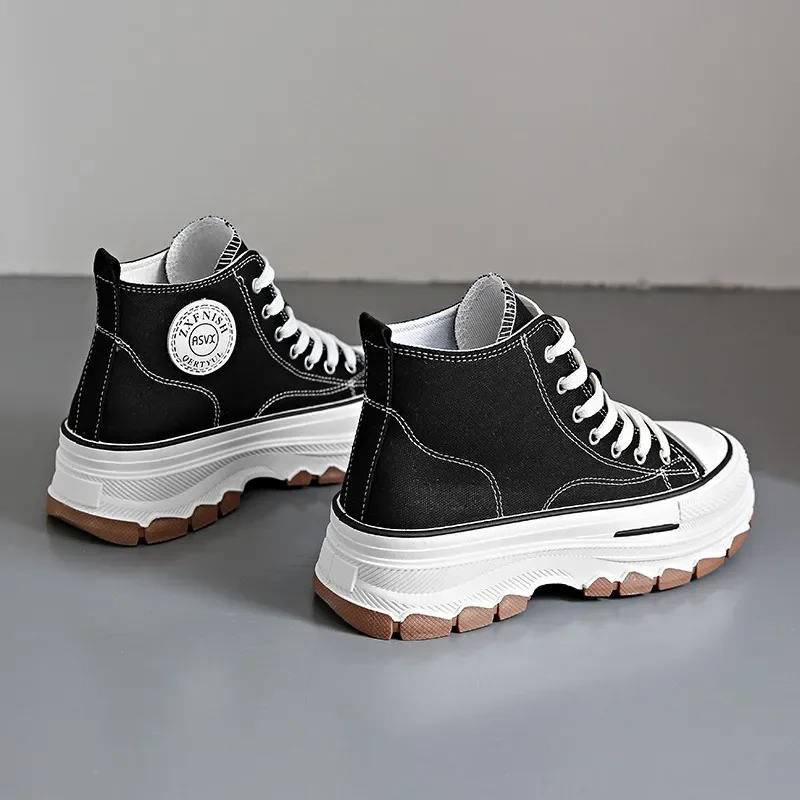 New Autumn Classic Sports Sneakers Comfortable Thick-soled Non-slip Women's Shoes Lace-up High-top Vulcanized Zapatos De Mujer image 5