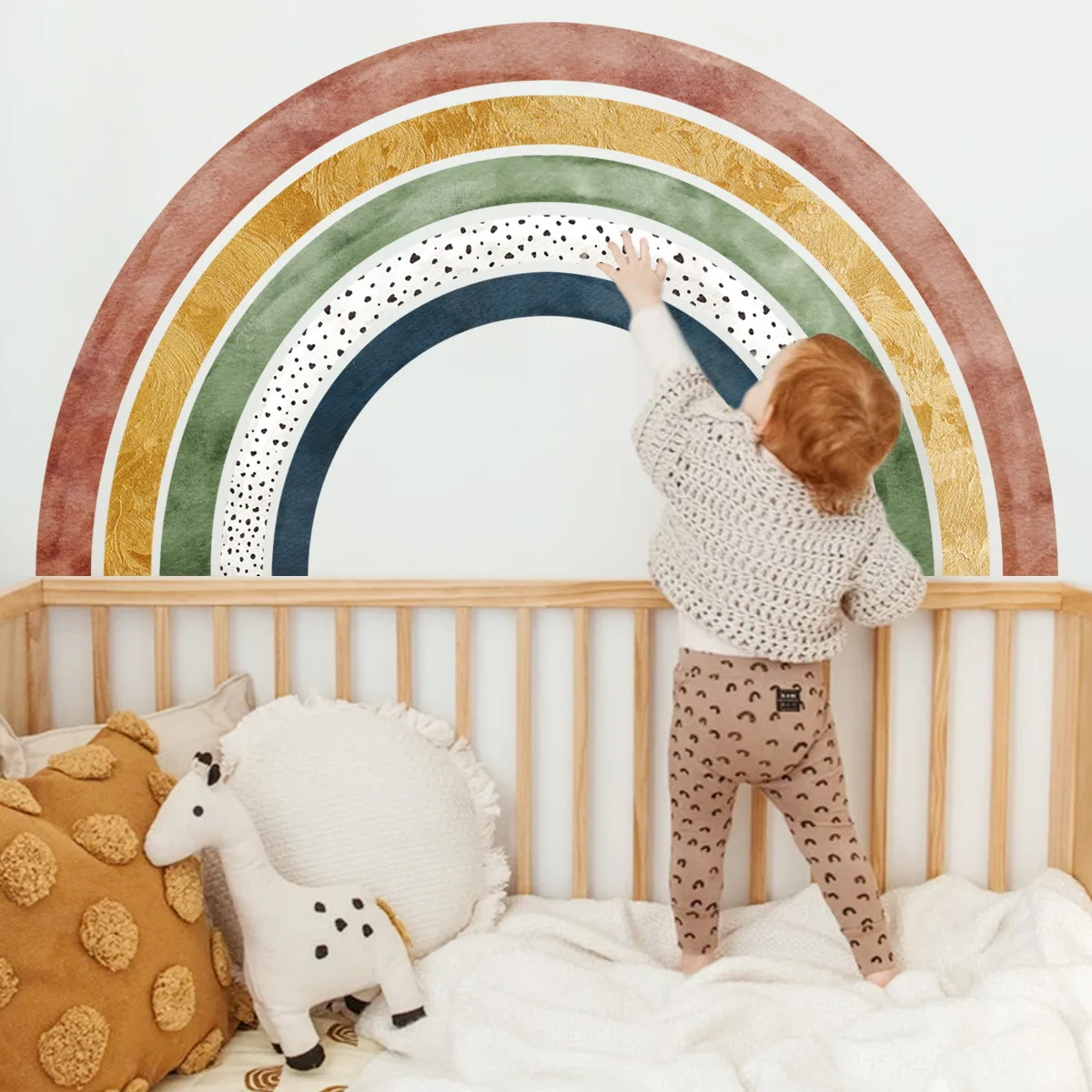 39.5*170cm Large Rainbow Wall Stickers Living Room Background Wall Children\'s Room Decorative Wall Stickers Wallpaper Bm4052