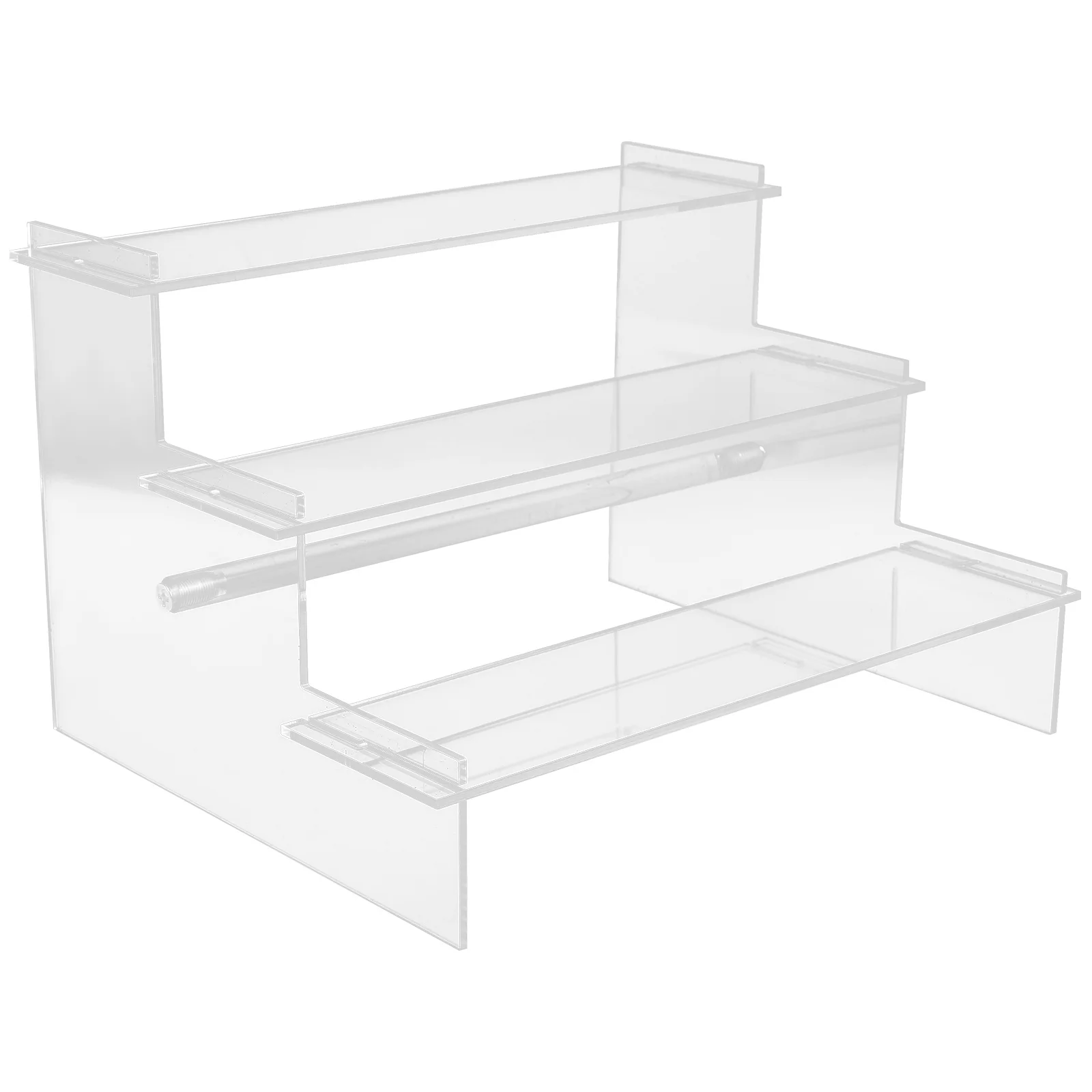 

Clear Acrylic Display Rack Sturdy Organizer Perfume Jewelry Necklace Bracelet Holder Storage Stand Shelf Acrylic Riser Shelf