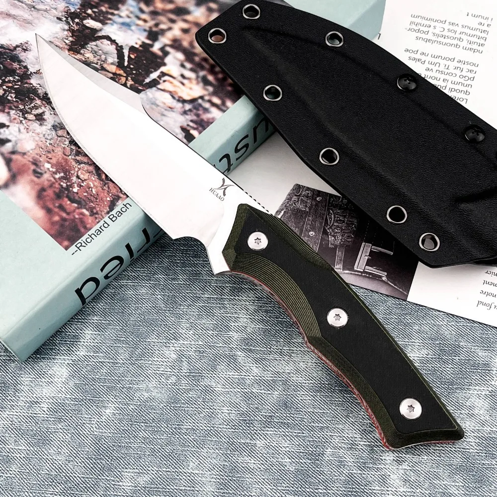 

Outdoor Jungle Fixed Knife D2 Steel Blade G10 Handle New Knives with Sheath Stainless Steel Knives Hiking Tool Camping Knives