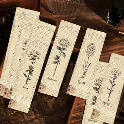 30pcs vintage plants and flowers bookmarks student office supplies books book page labeling paper card decoration DIY bookmarks