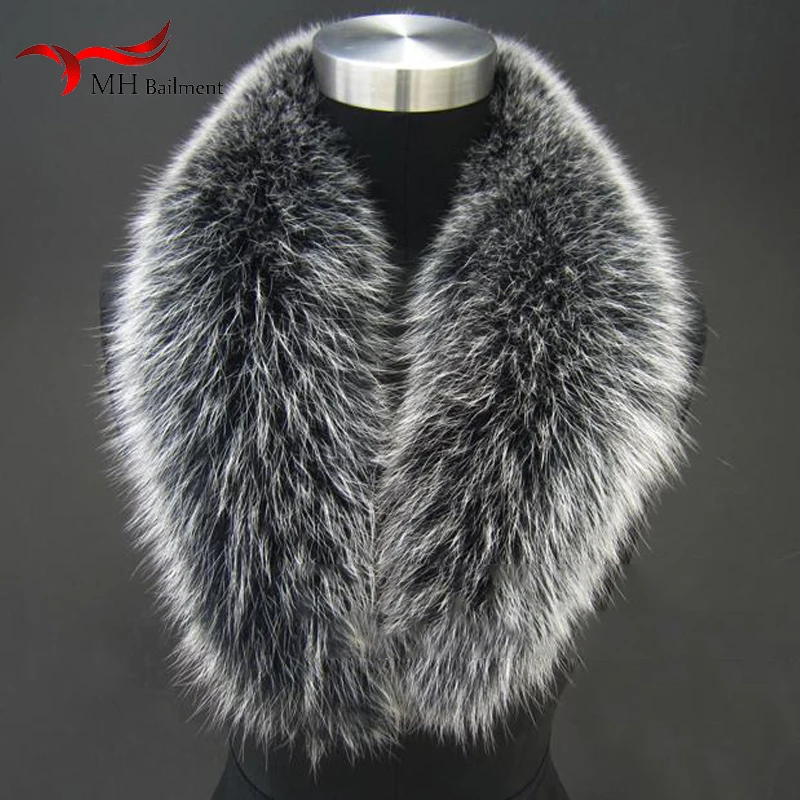 Super large real fox fur collar green fruit collar V-collar horn collar fur scarf cap strip for men and women