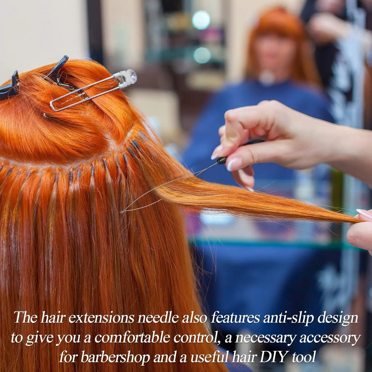 100 قطعة من أدوات وصلات الشعر وأداة جهاز الخرز لمستلزمات وصلات الشعر أو الريش، أدوات حلقة أداة خطاف الشعر المستعار ذاتية الصنع #5