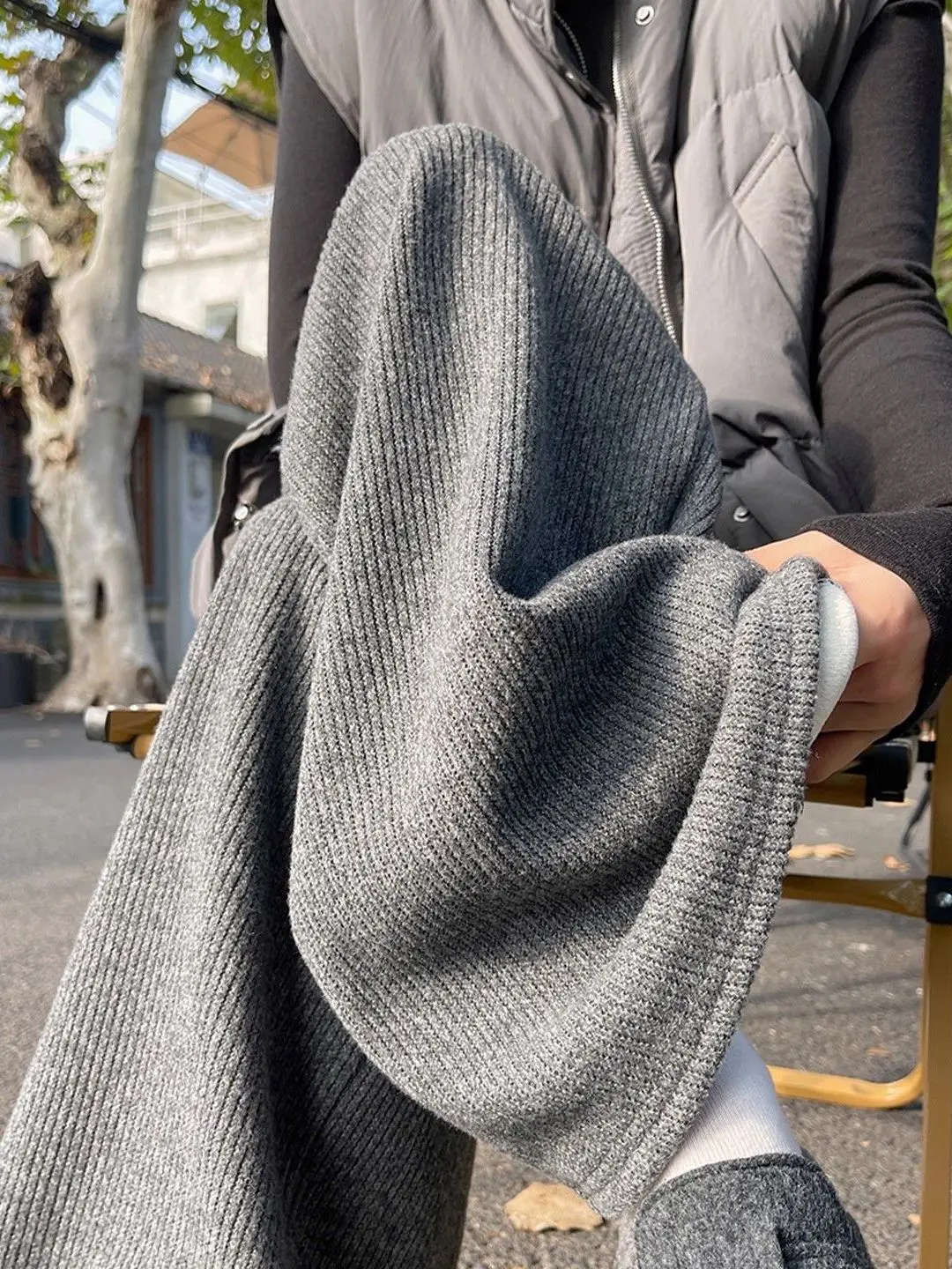 

Extra Thick Lamb Velvet Long Pants Women's Floor-Length Casual High Waist Textured Warm Lazy Slippers for Cold Weather