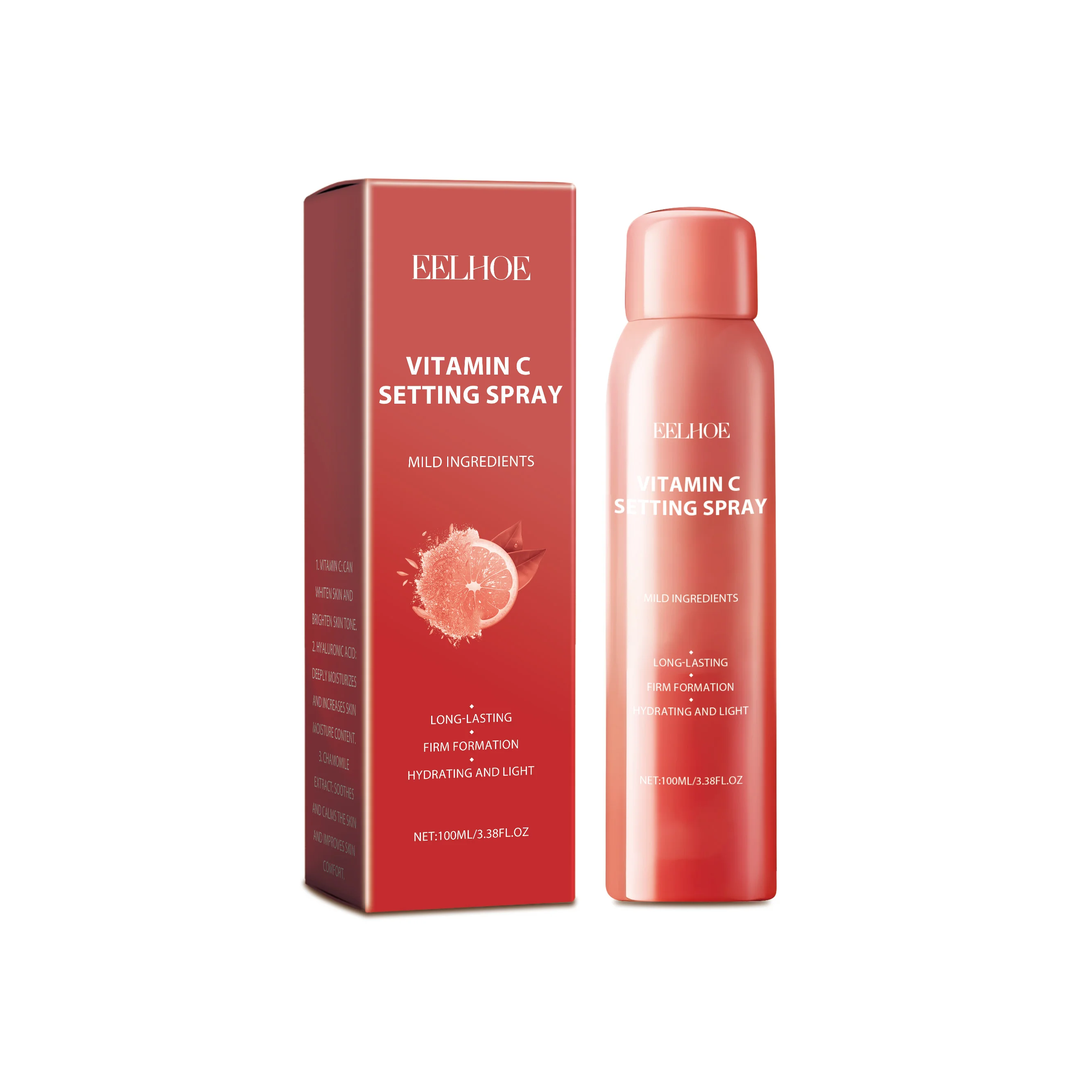 Vitamin C Setting Spray Long Lasting Makeup Fixer Hydrating Moisturizing Refreshing Non-greasy Lightweight Breathable Portable Makeup Finishing Spray