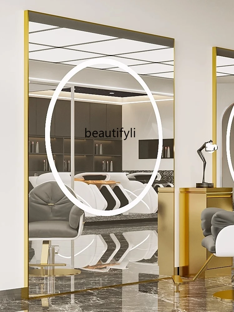 

Salon Dressing Table for Hair Salon Smart LED Wall-Mounted Light Mirror Haircut Mirror