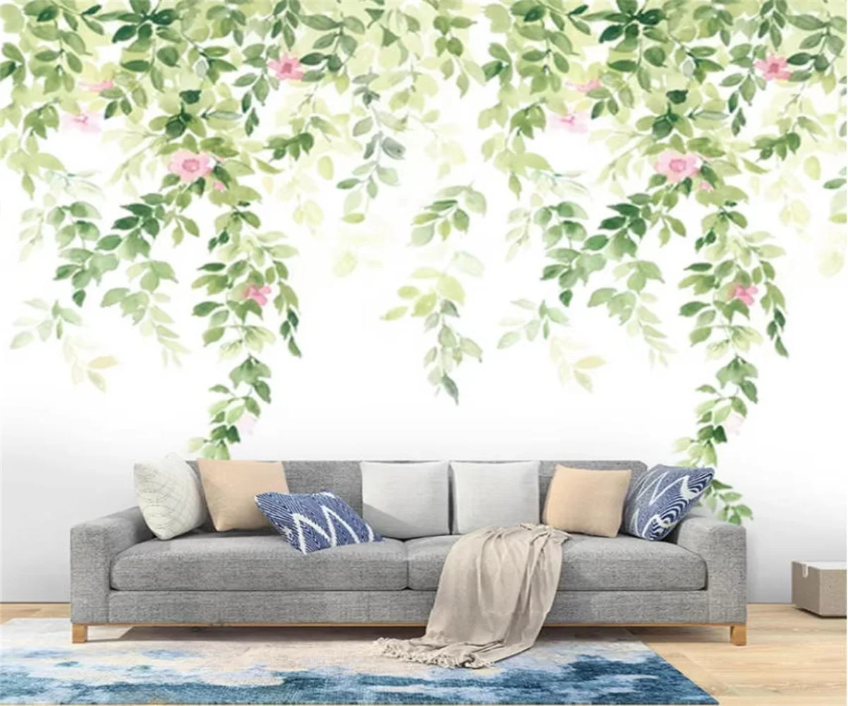 Custom size mural  Art American Plants Abstract Painting Flowers bird background wallpaper home decoration rose 3d wallpaper