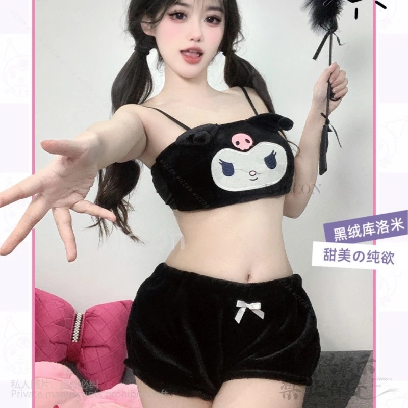 Anime Harige Sonrio Cosplay Kawaii Pluche Pyjama vrouwen Tweedelige Pyjama Zomer Bikini Bh Set Halloween Kerstcadeaus Cos