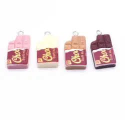 10pcs 14*27mm Cute Chocolates Flat Back Charms For Pendant DIY Earrings Necklace Jewelry Accessories Finding